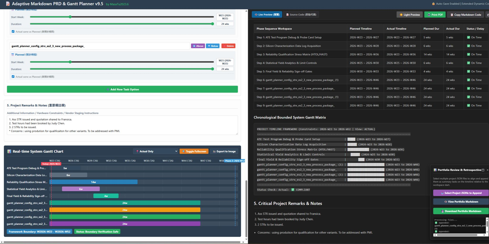 Dynamic PRD & Gantt Generator